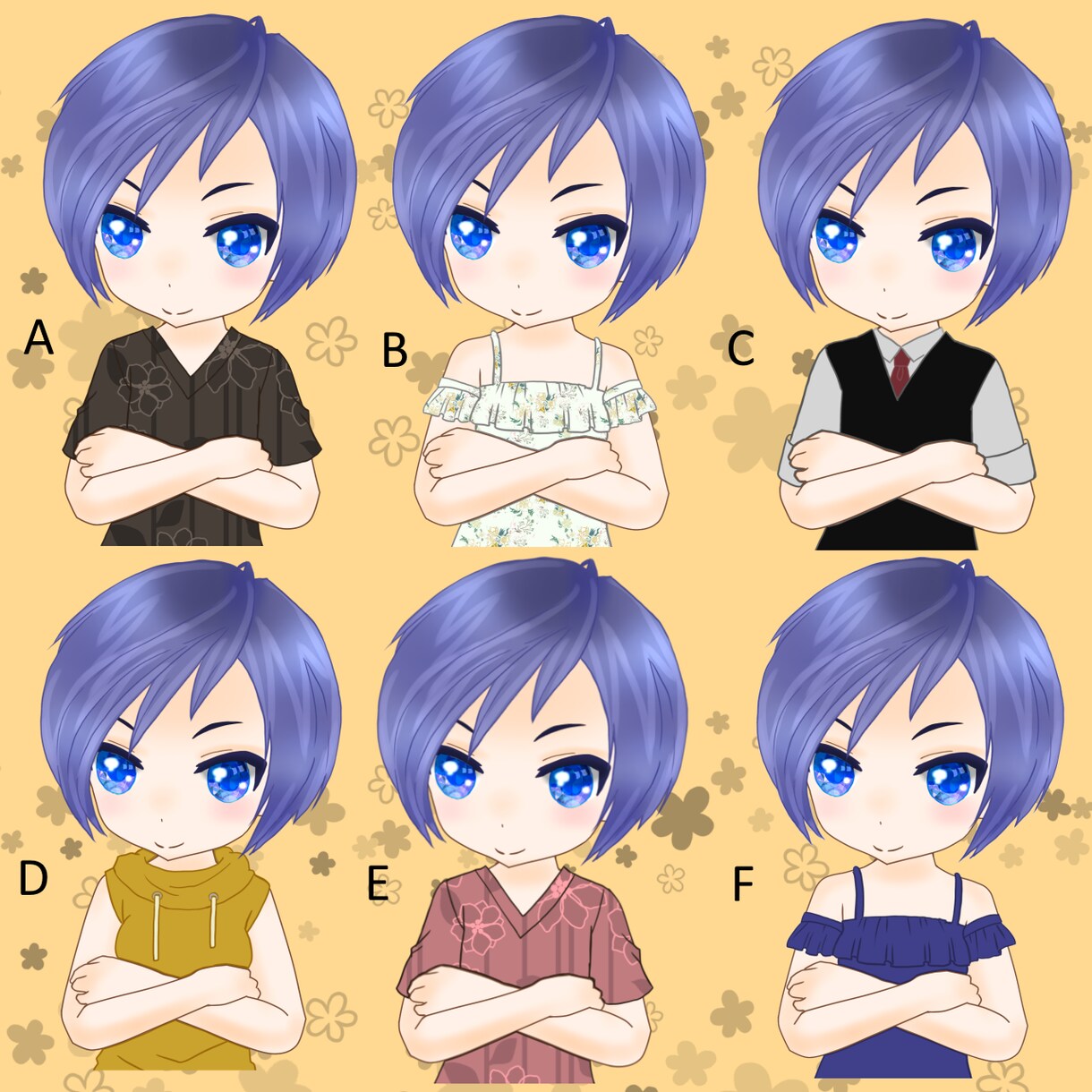かわいいミニキャラ作成します 即日納品します！髪型も服装も選べる｜色・柄 変更もOK！ イメージ5