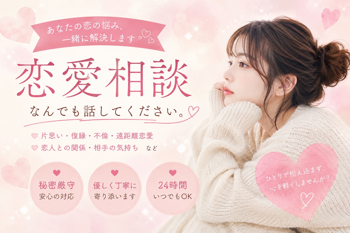 恋愛相談｜まとまらなくてもOK、ゆっくり聞きます うまく言えなくていいです。全部受け止めます イメージ1