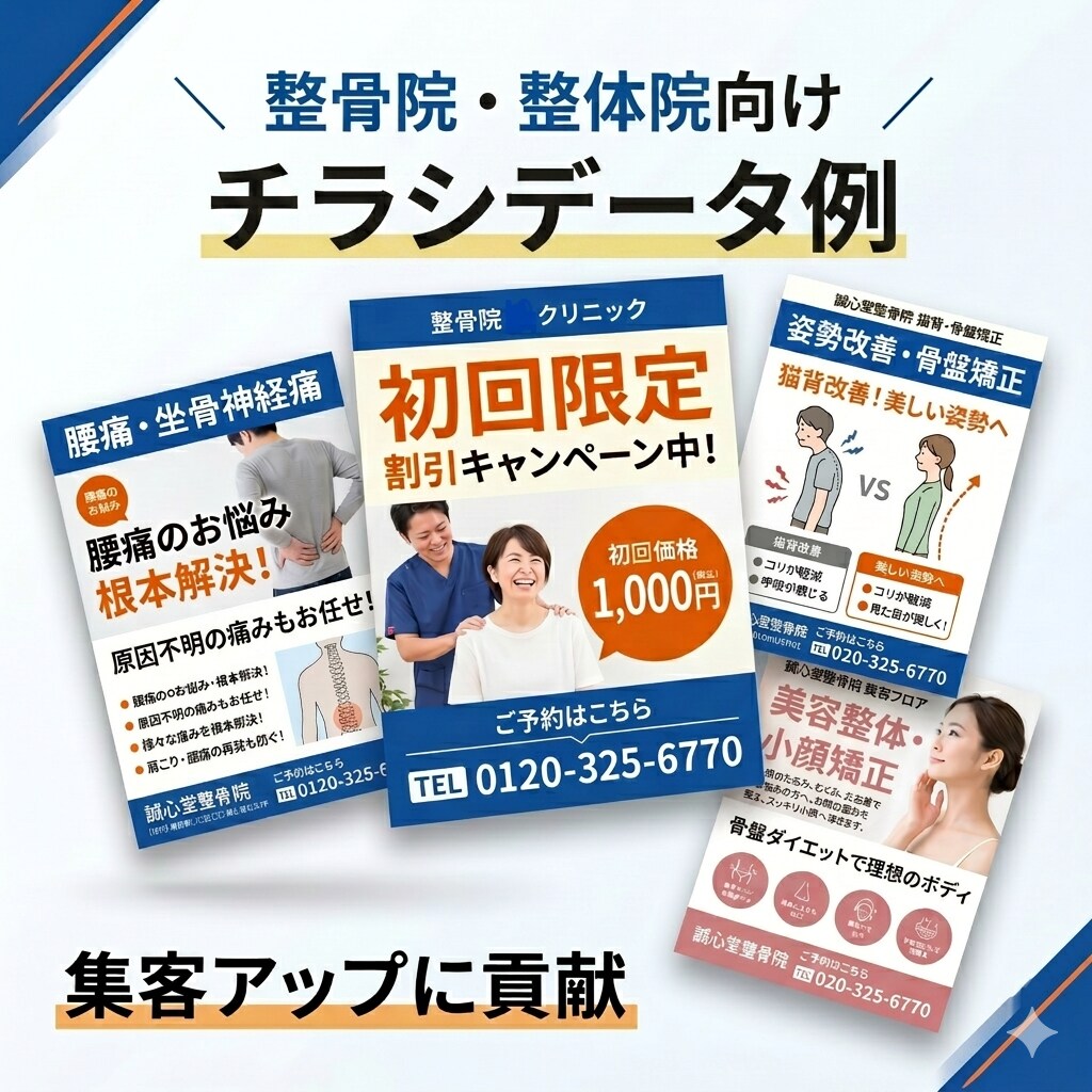 整骨院の専門家が効果的なチラシを作成します 整骨院を多店舗経営している専門家チームが最高の一枚を提供 イメージ6