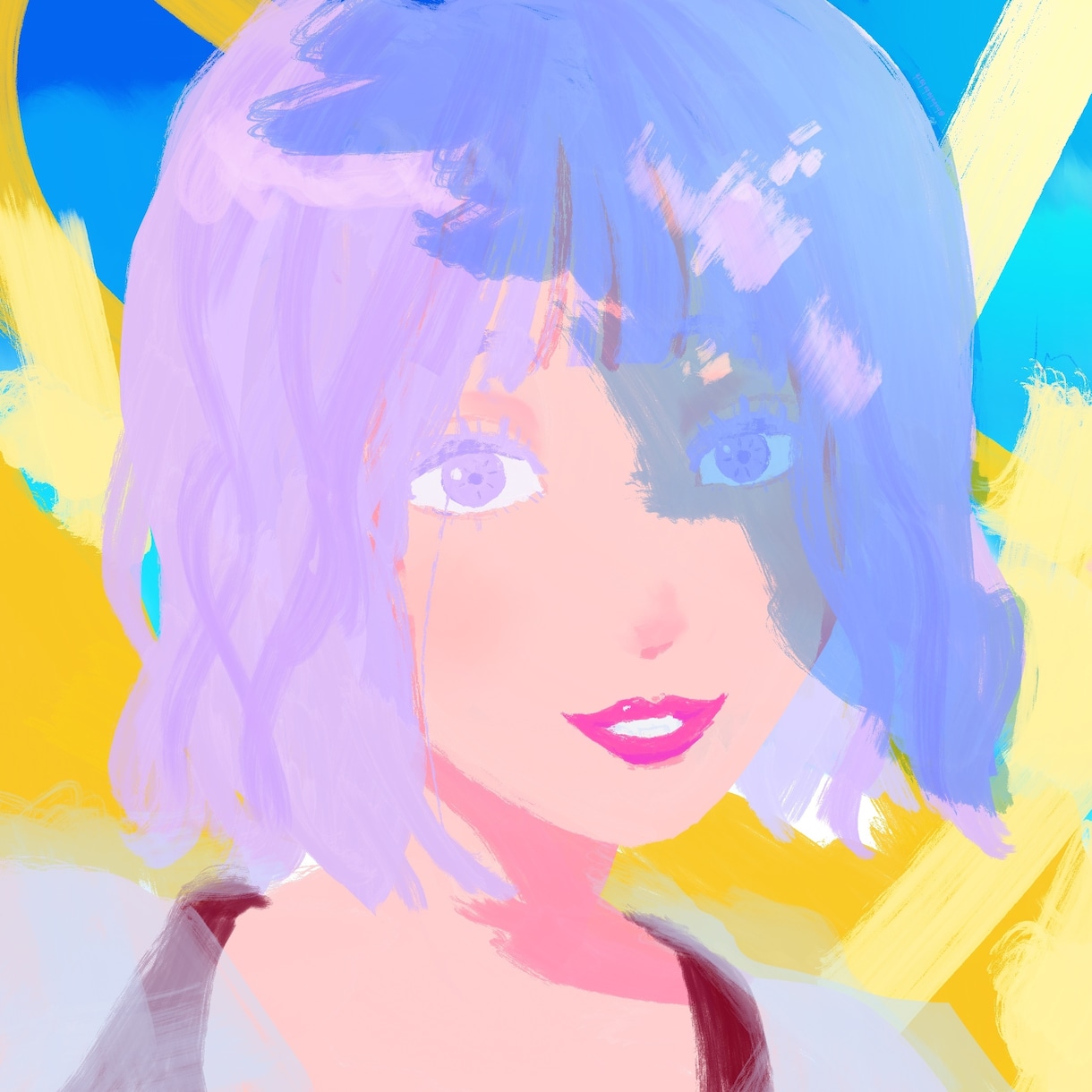 オシャレな女の子のアイコン描きます リアルと2次元の真ん中カワイイアイコン！男の子も描きます！ イメージ2