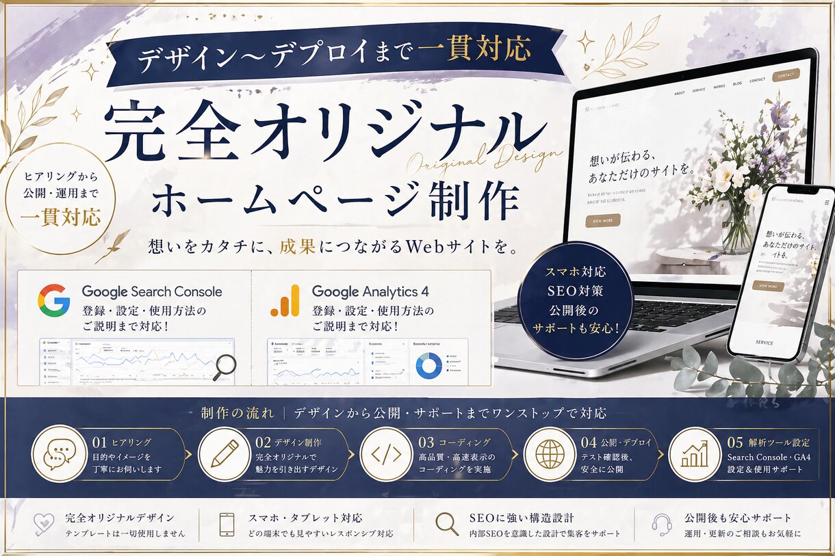 LP・HP制作します｜広告運用＋分析まで対応ます LP/HP制作、広告設定、効果分析まで——「HP」を一括で イメージ1