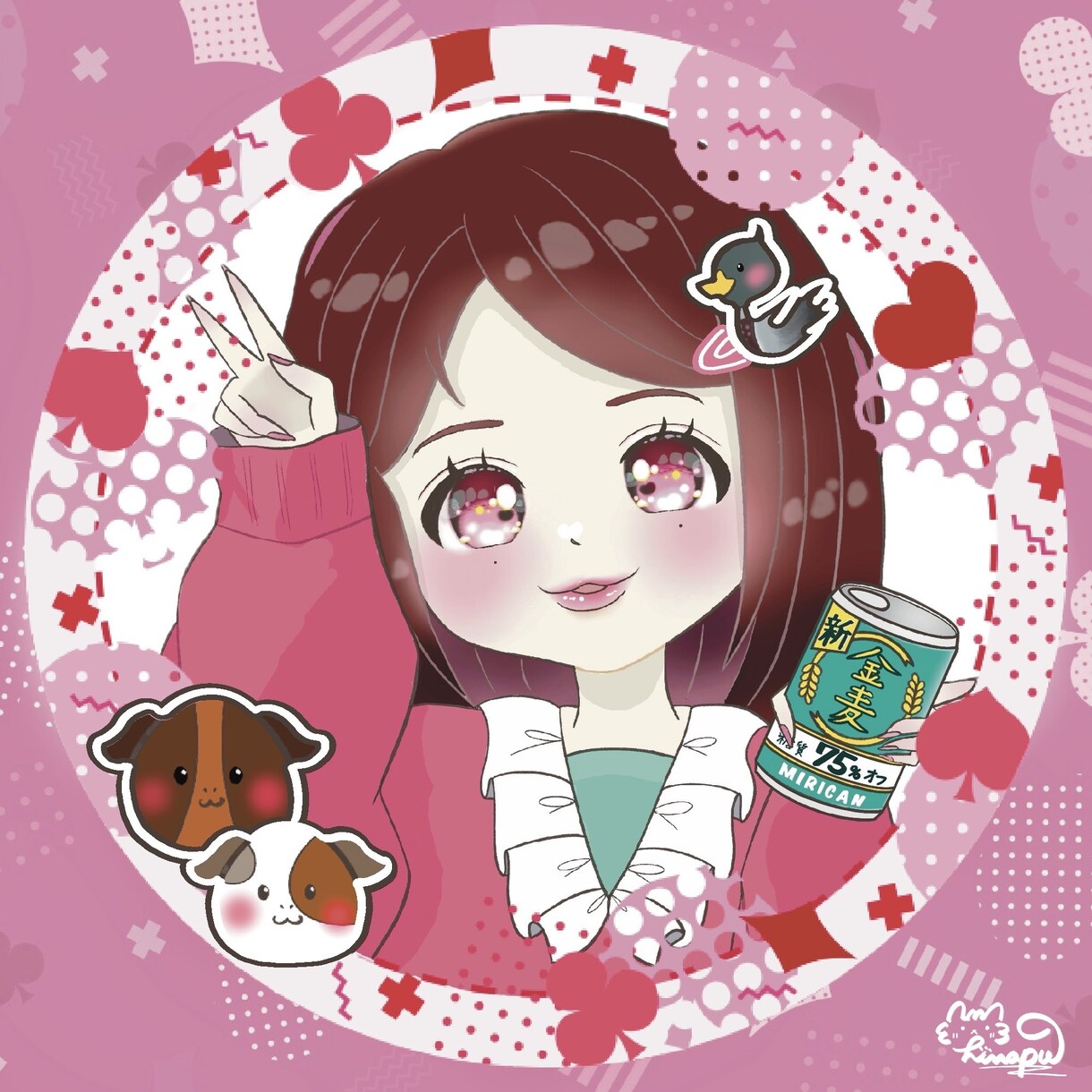 めちゃくちゃかわいいアイコン、ステッカー描きます かわいい萌え萌えの女の子、キャラなら任せてください！ イメージ3