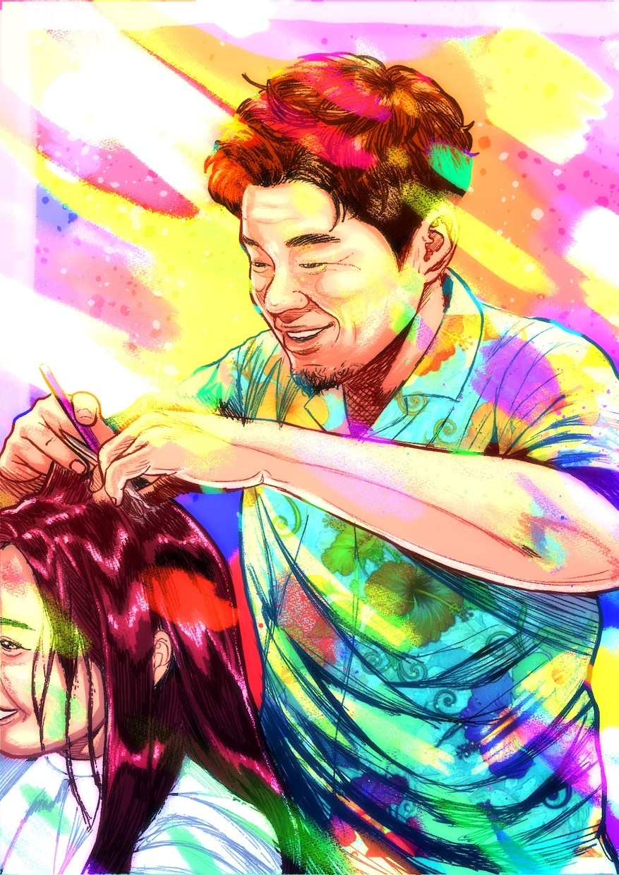 極彩色でビビッドな「生きている似顔絵」を描きます パッと目を引く！ビビッドでポップな唯一無二の似顔絵です。 イメージ1