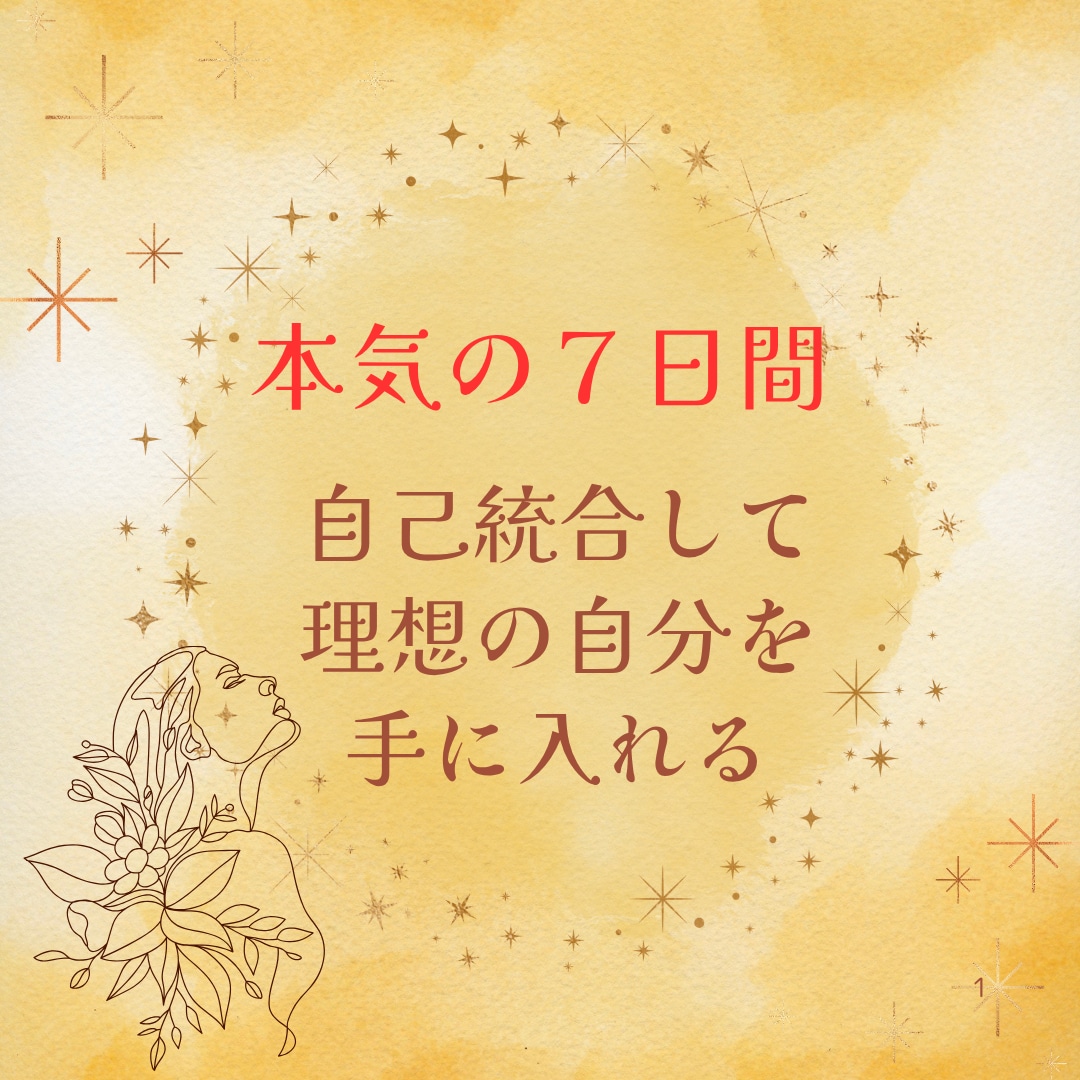 本気の７日間自己統合して理想の自分を手に入れます 生まれた意味、周囲との関係、使命の３つが解り人生が好転する イメージ1