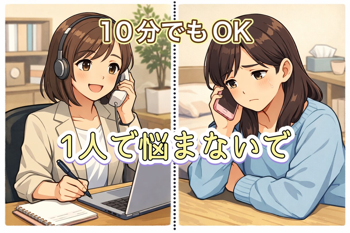愚痴や不安など、私でよければ聞きます 自分が壊れる前に、まずはお話してみませんか？ イメージ1