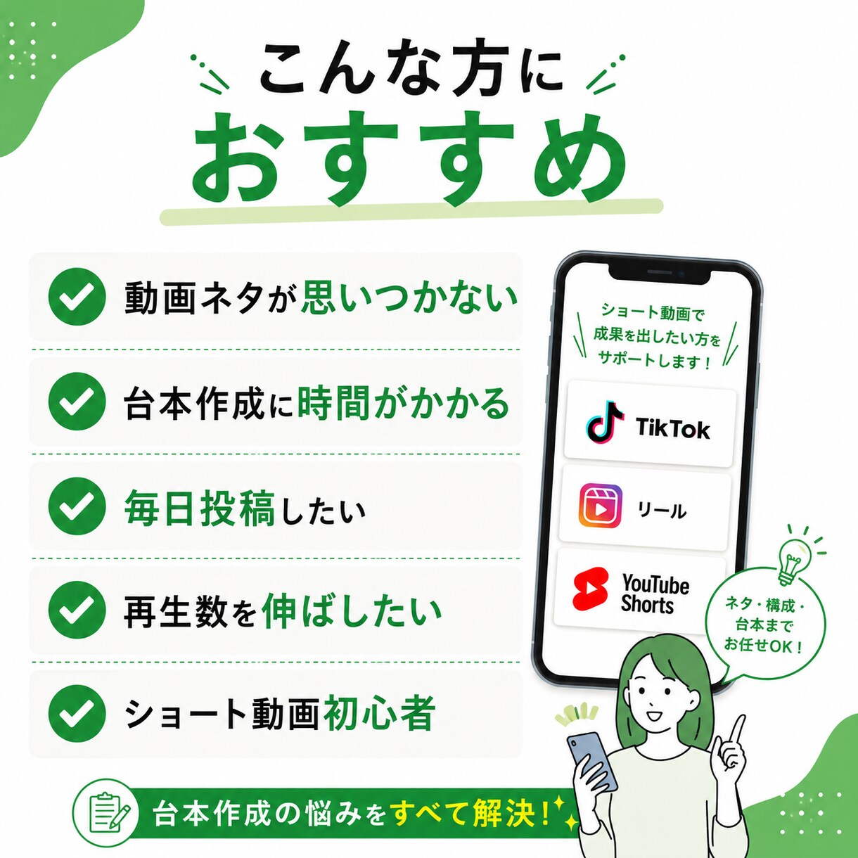 AIショート動画の台本を作成しますます TikTok・リール・YouTube Shorts対応 イメージ2