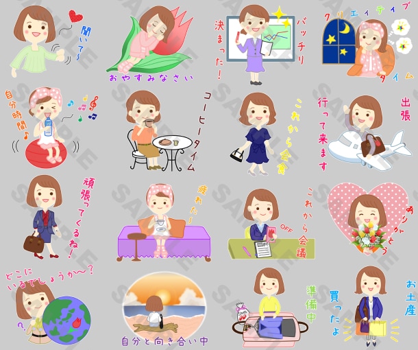 オリジナルキャラクターでLINEスタンプ作ります ☆ご購入前に参考イラスト作成可☆著作権譲渡☆ イメージ5