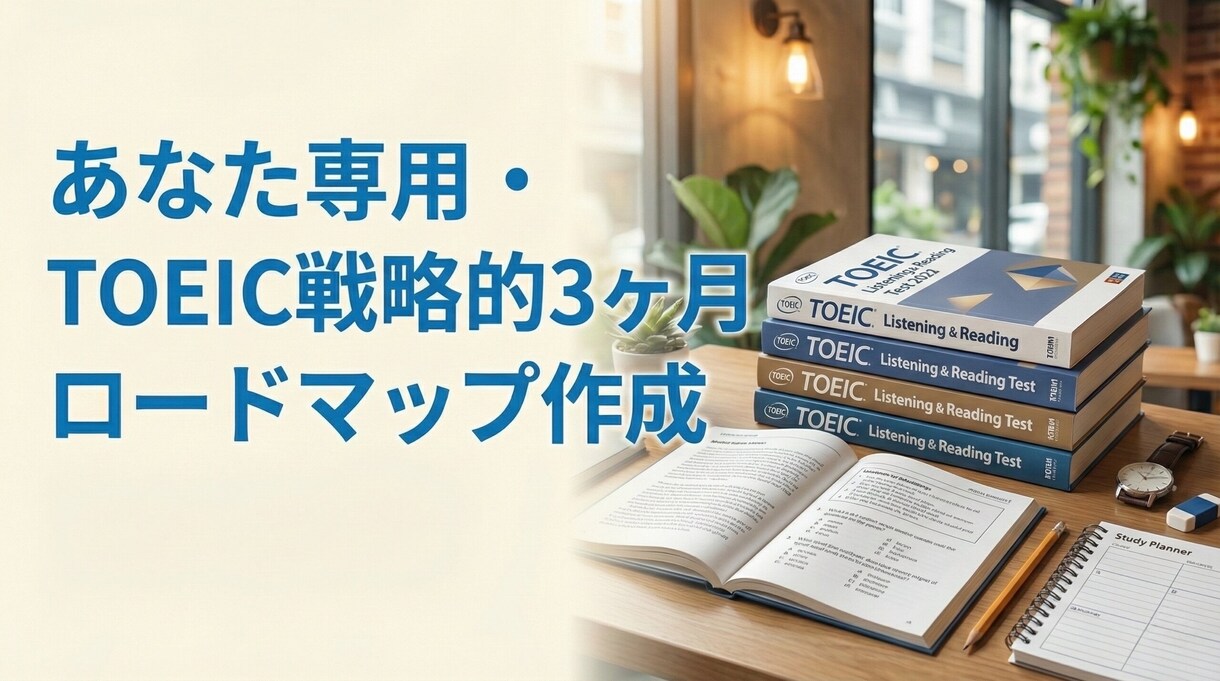 TOEIC最短攻略３ヶ月ロードマップを作成します 英語中級者向け３ヶ月学習プログラムを作成します。 イメージ1