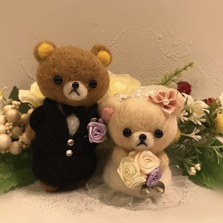 ウエディング  ドール羊毛フェルトで作ります オリジナルのウエディング  ドール希望にそえるように。 イメージ2