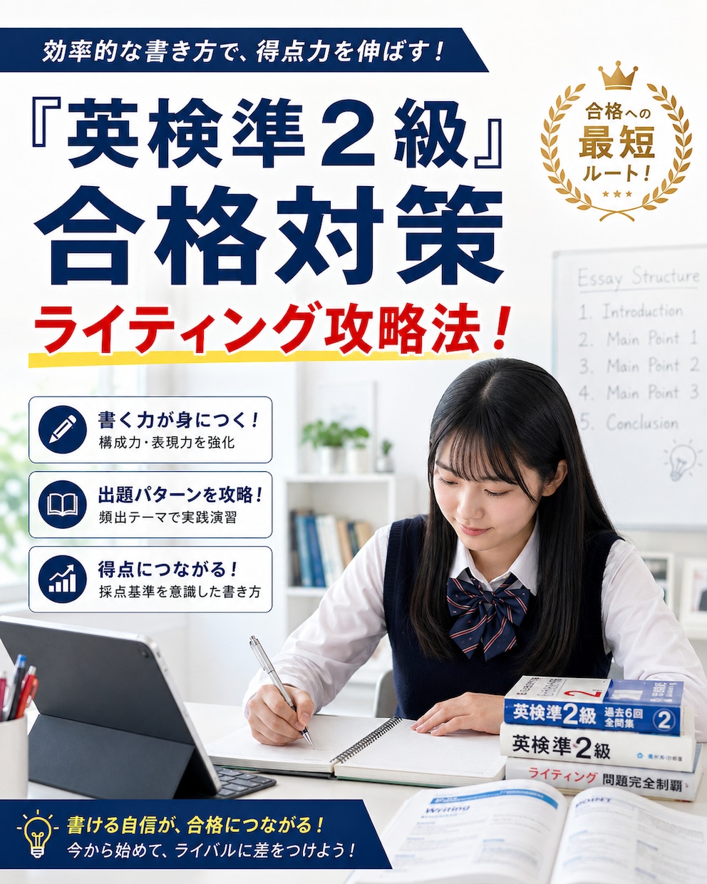 英検準２級を「超」高確率で合格させます 英検準２級を取得して、内申点の加点を狙いませんか？ イメージ1