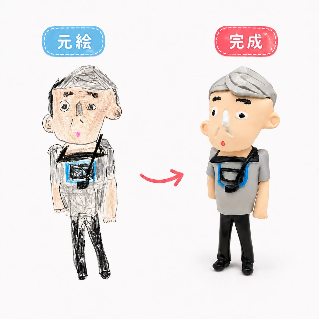 子どもの絵をフィギュアにします 世界にひとつの想い出を形にします イメージ3