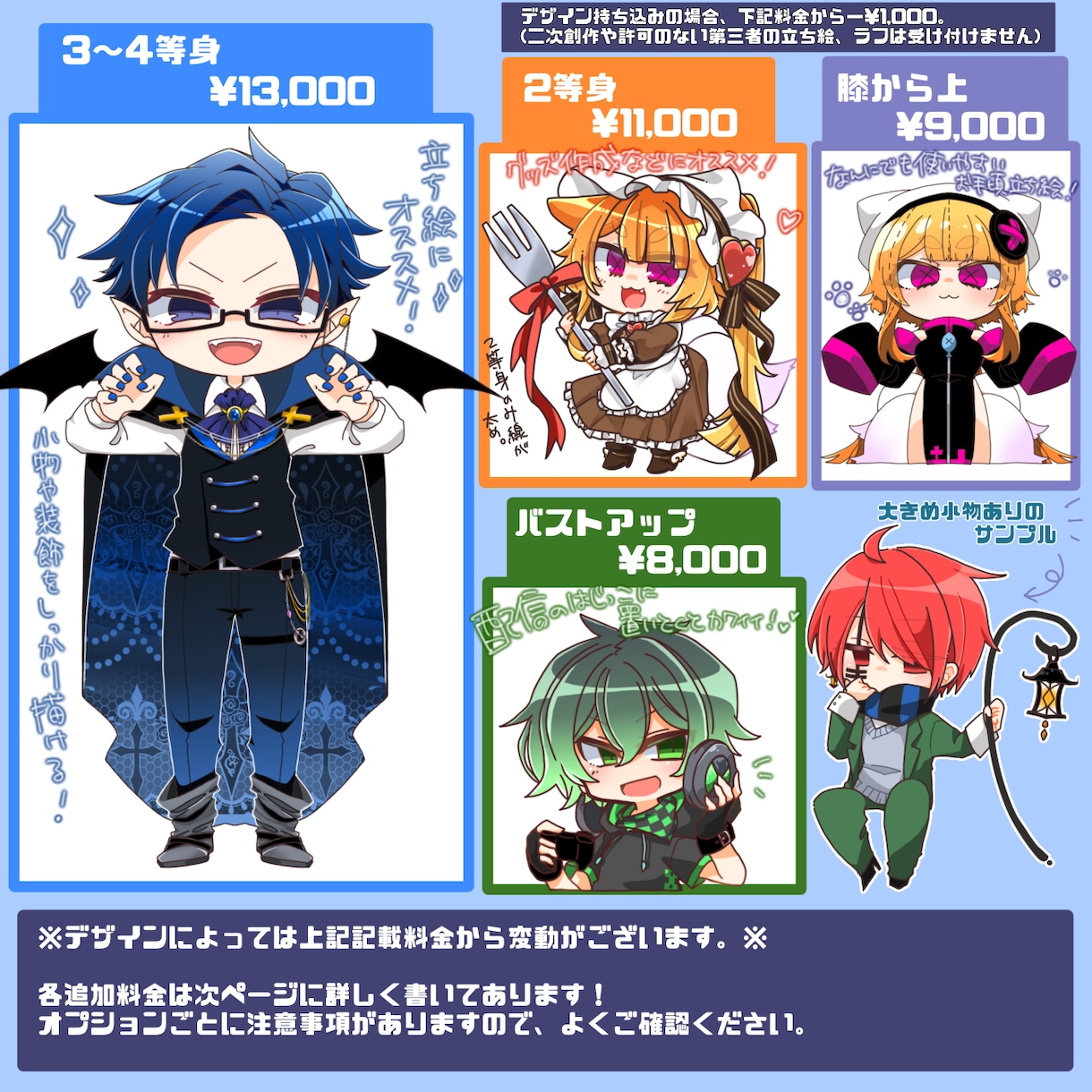 かわいいデフォルメキャラのイラストを作成します SNS/配信素材/グッズ/etc...幅広い用途でおすすめ！ イメージ2
