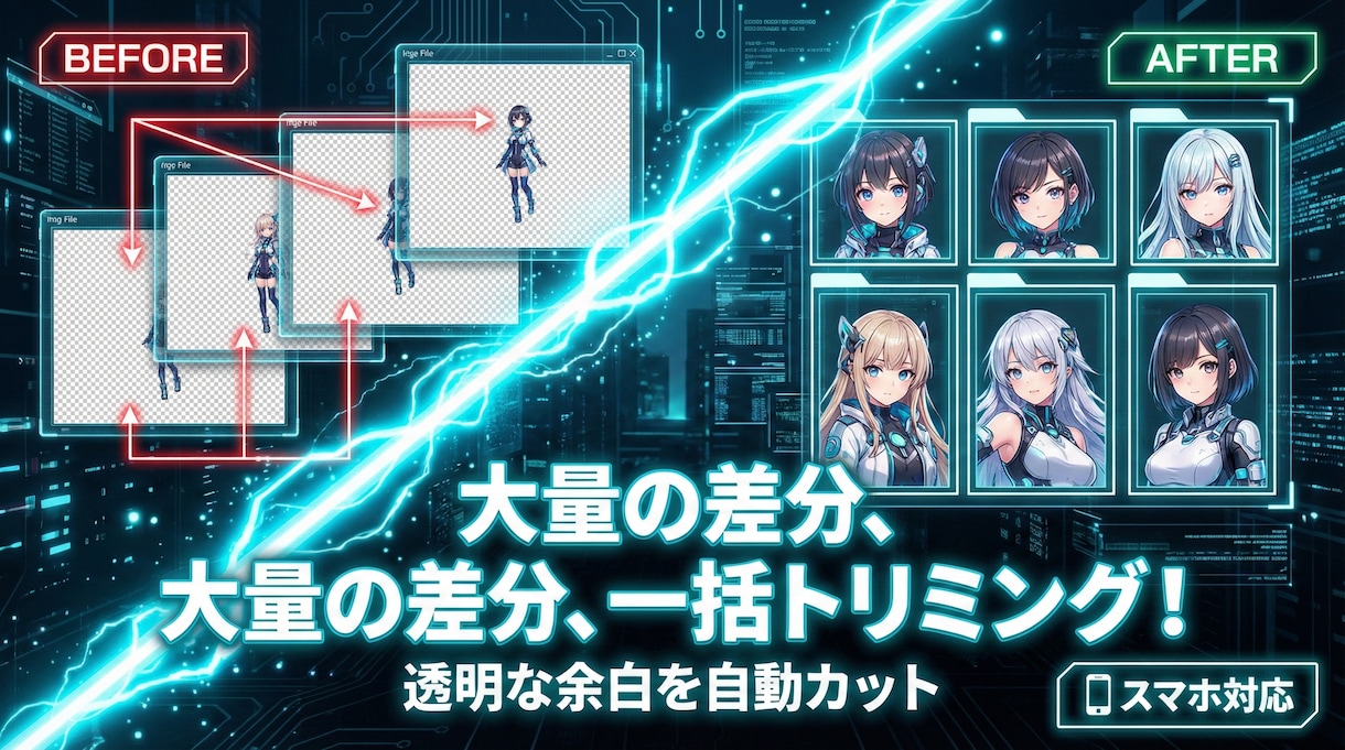 配信素材作りを爆速に。3つの時短ツール提供します 立ち絵トリミング・容量圧縮・ループ背景を1秒で完結！ イメージ2