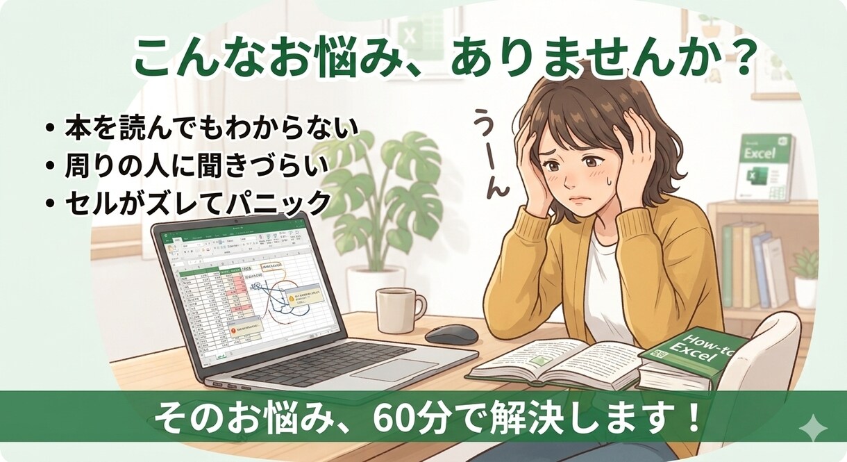 苦手克服！Excel個別でオンラインサポートします 「置いてきぼり」は一切なし！やさしいオンライン個別レッスン イメージ2