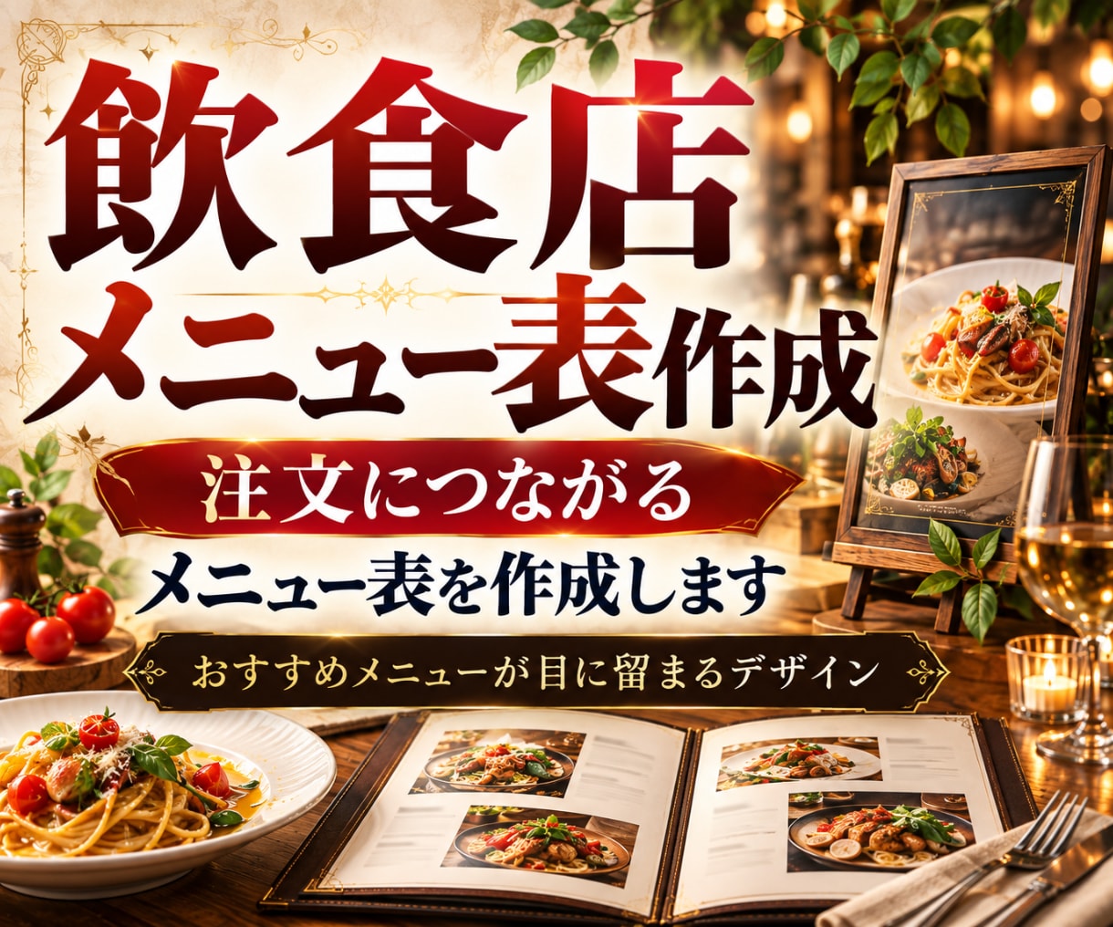 来店につながる飲食店のメニュー表作ります 集客/店舗/個人店/カフェ/居酒屋/キッチンカー/料金表 イメージ1