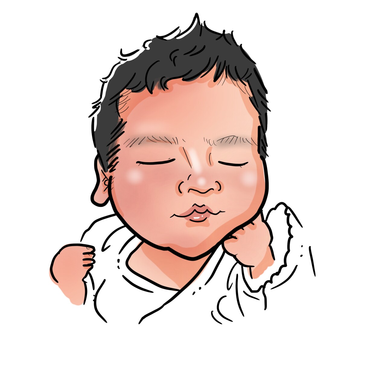 赤ちゃんのポップで元気な似顔絵かきます SNSアイコンやプレゼントにおすすめ★データ納品です イメージ8
