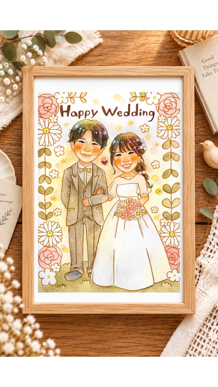 結婚式の思い出を衣装・ポーズまで可愛く残します 最短5日発送可能！記念日・誕生日・還暦祝い・ウェルカムボード イメージ1