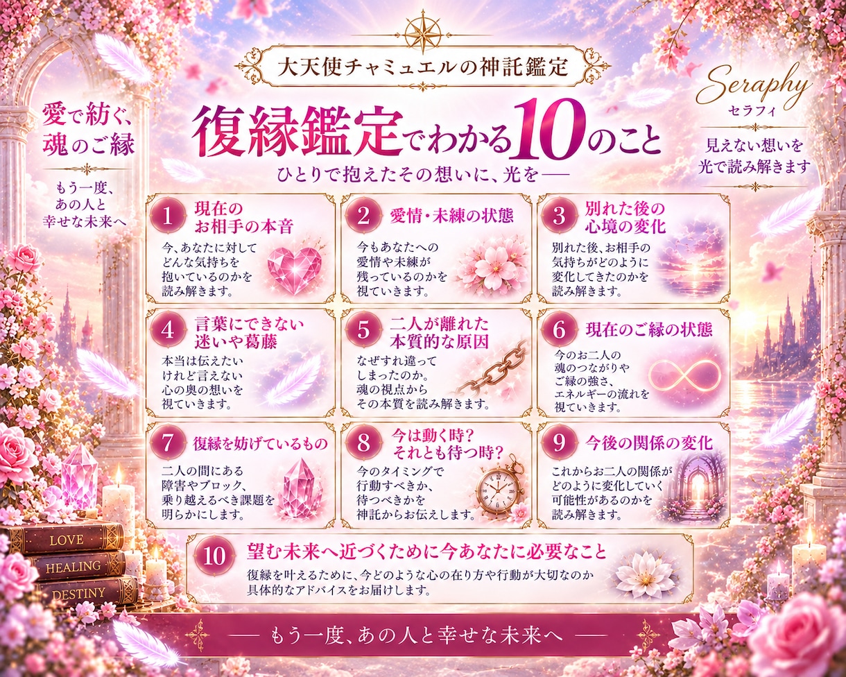 復縁｜あの人の本音と二人のご縁を神託で読み解きます 大天使チャミュエルの聖光で、彼の想いと復縁への流れを視ます イメージ3