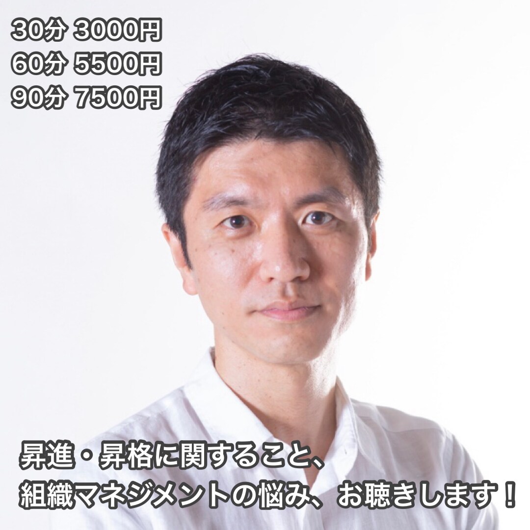 昇進昇格・組織マネジメントの悩みお聴きします 人生の節目や組織運営の悩み解決に向けてご支援します イメージ1