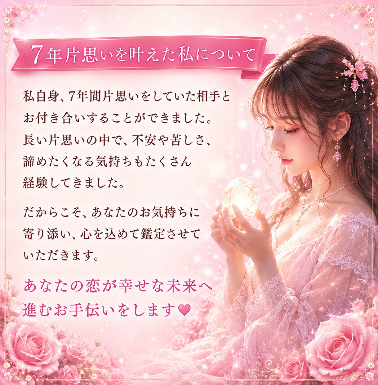 気になる人の気持ちや今後の恋を優しく霊視します 気になる人の気持ち・今後の恋が進むヒントをお伝えします イメージ4