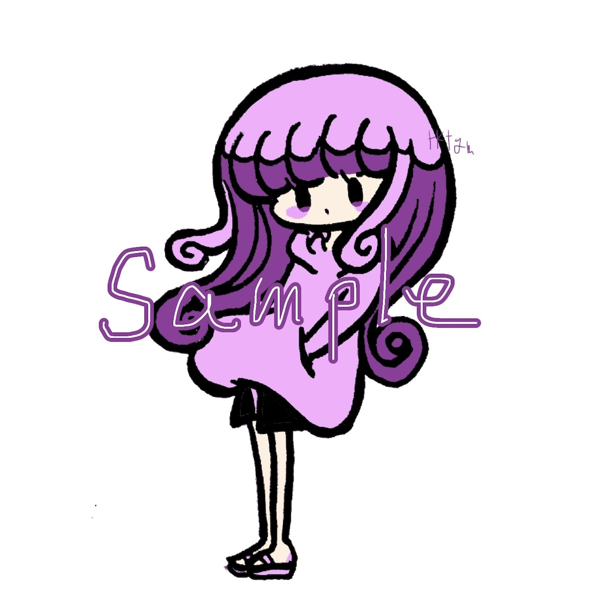 女の子のミニキャラアイコンを作成します あなたのアイコンをひと目見てかわいいと思う絵柄に！ イメージ1