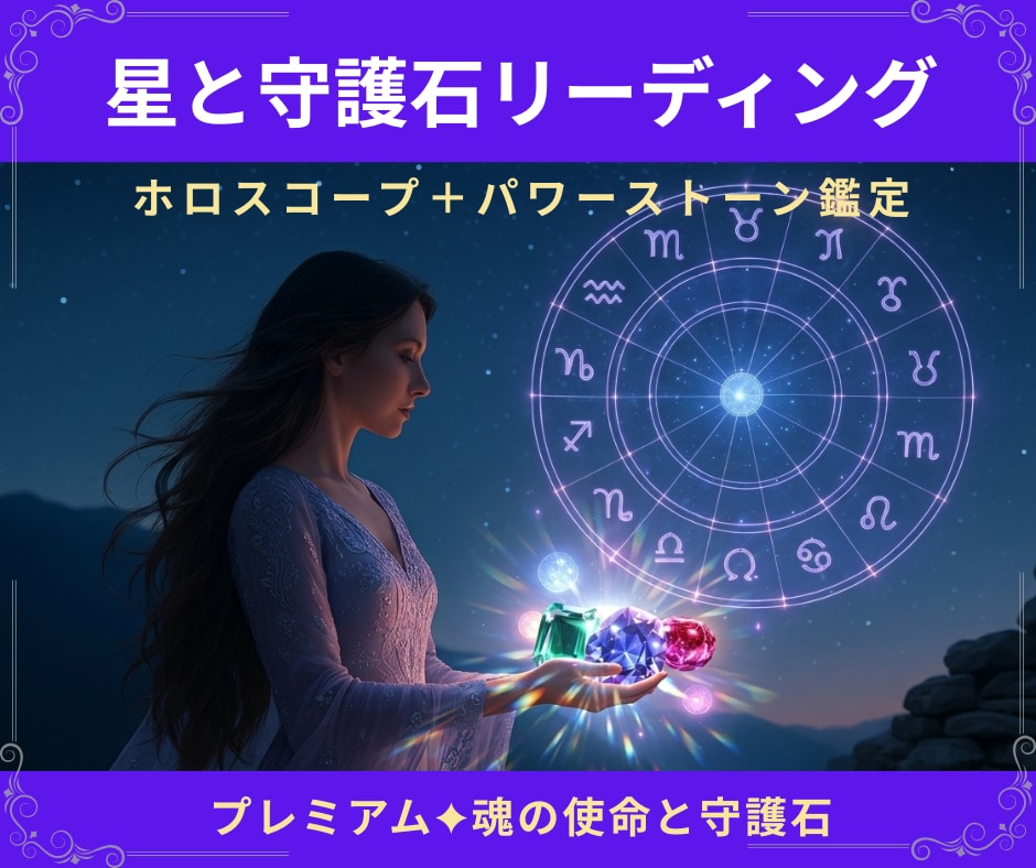 星と守護石鑑定｜天空図で魂の使命を導く石を選びます プレミアム版｜星を総合的に詠み魂の使命とそれを導く石を選定 イメージ1