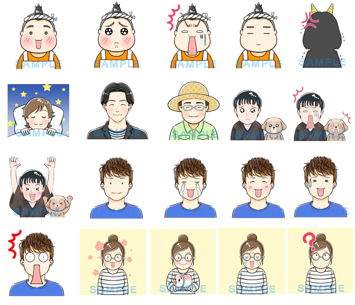 吹き出しにも！表情豊かな目立つアイコンお描きします 選べる表情28種以上！商用可！HP・ブログ・SNSを楽しく！ イメージ6