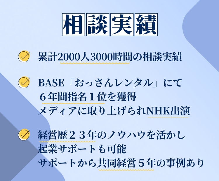 中小企業経営者・個人事業主が抱える悩みに即答します 超破格サービス！経営23年の経験値をすべて提供いたします！ イメージ4