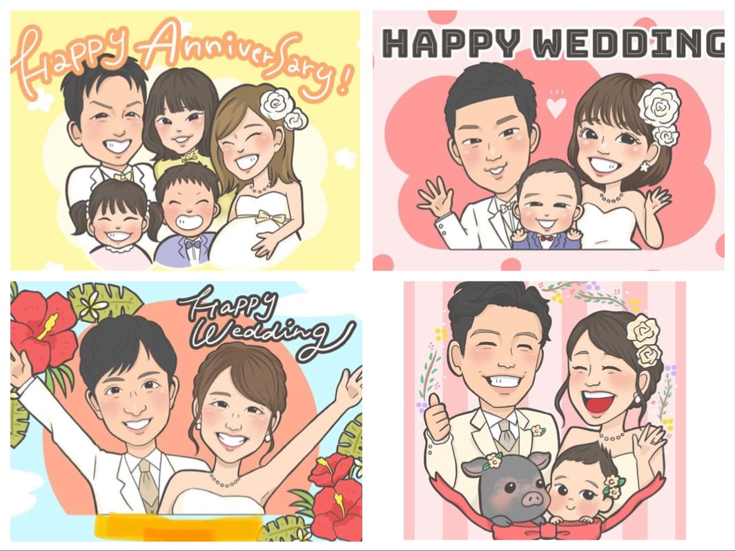 大切な記念日に！ウェルカムボードお描きします 結婚式・記念日の想い出に残る似顔絵をお届け致します！ イメージ6