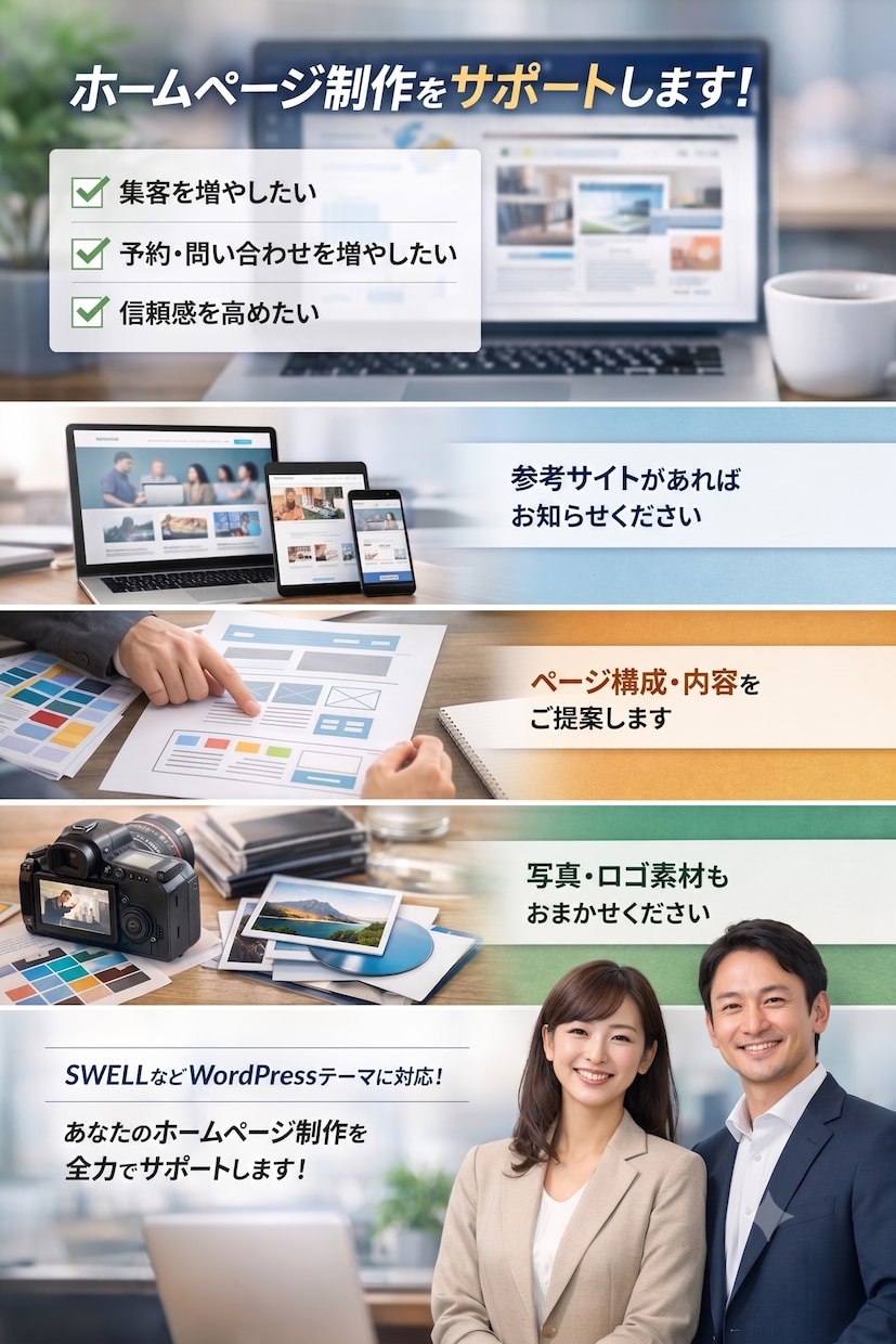 初めてでも安心！集客力のあるホームページを作ります 【中小企業向け】集客を考えWordPressサイトを制作 イメージ2