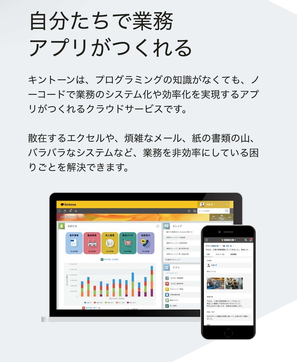 kintone(キントーン)の相談にお応えします オフィシャルパートナーが導入相談から課題解決までサポート! イメージ3