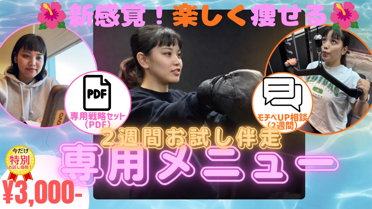 専用メニュー＋2週間お試し伴走サポートします 「新感覚！こんなに楽しくてモチベも続くダイエット初めて！」 イメージ1