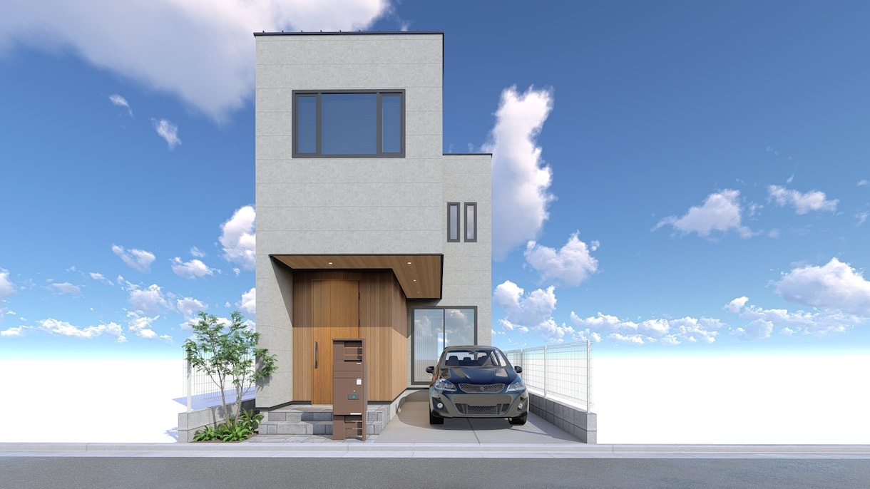 1級建築士が高品質な外観パースを作成します 設計まで行う現役の建築士がフォトリアルに再現します イメージ1