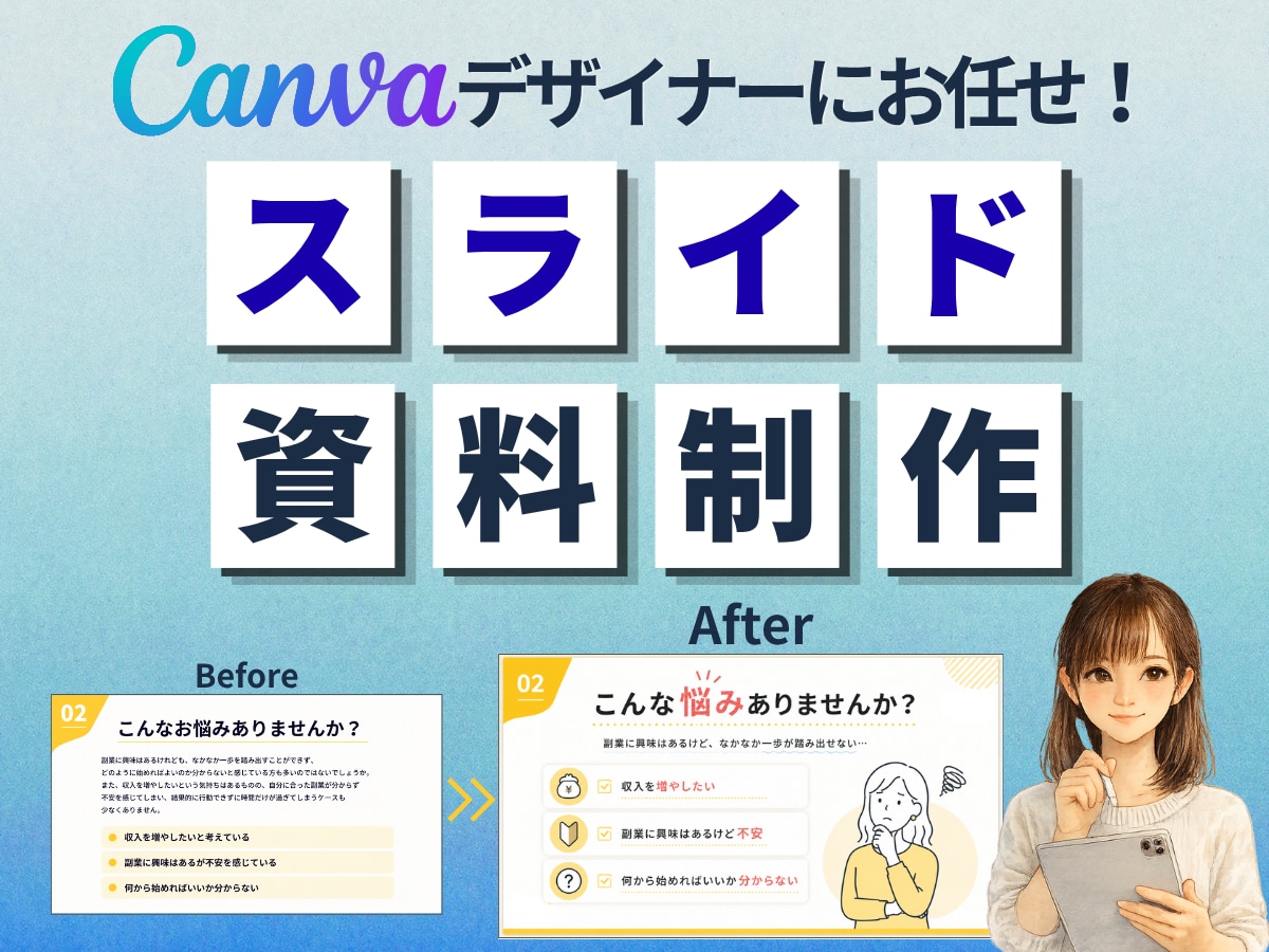 分かりやすい資料スライド作成します 文字ばかりの資料を改善│営業・YouTubeスライド対応 イメージ1