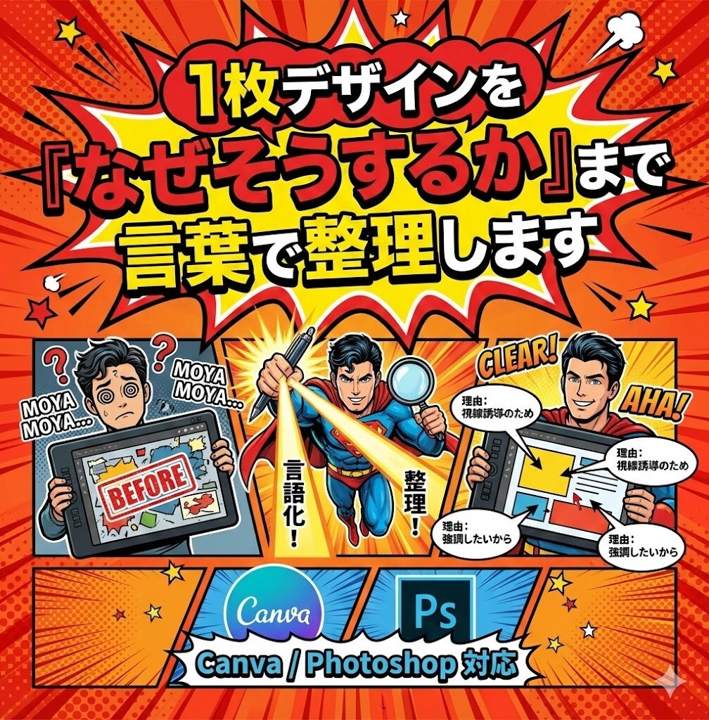 迷って止まる人のためのデザイン添削します 11年の実績で整える。売る前に必要な「デザインの構造」を添削 イメージ4