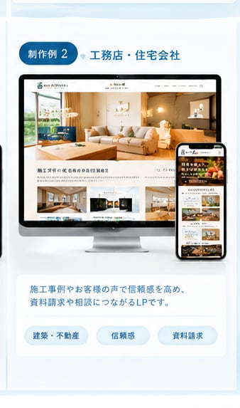 問い合わせが増えるLPを原稿なしでも制作します 100件超の実績｜構成・文章から作るので原稿なしでOK イメージ7