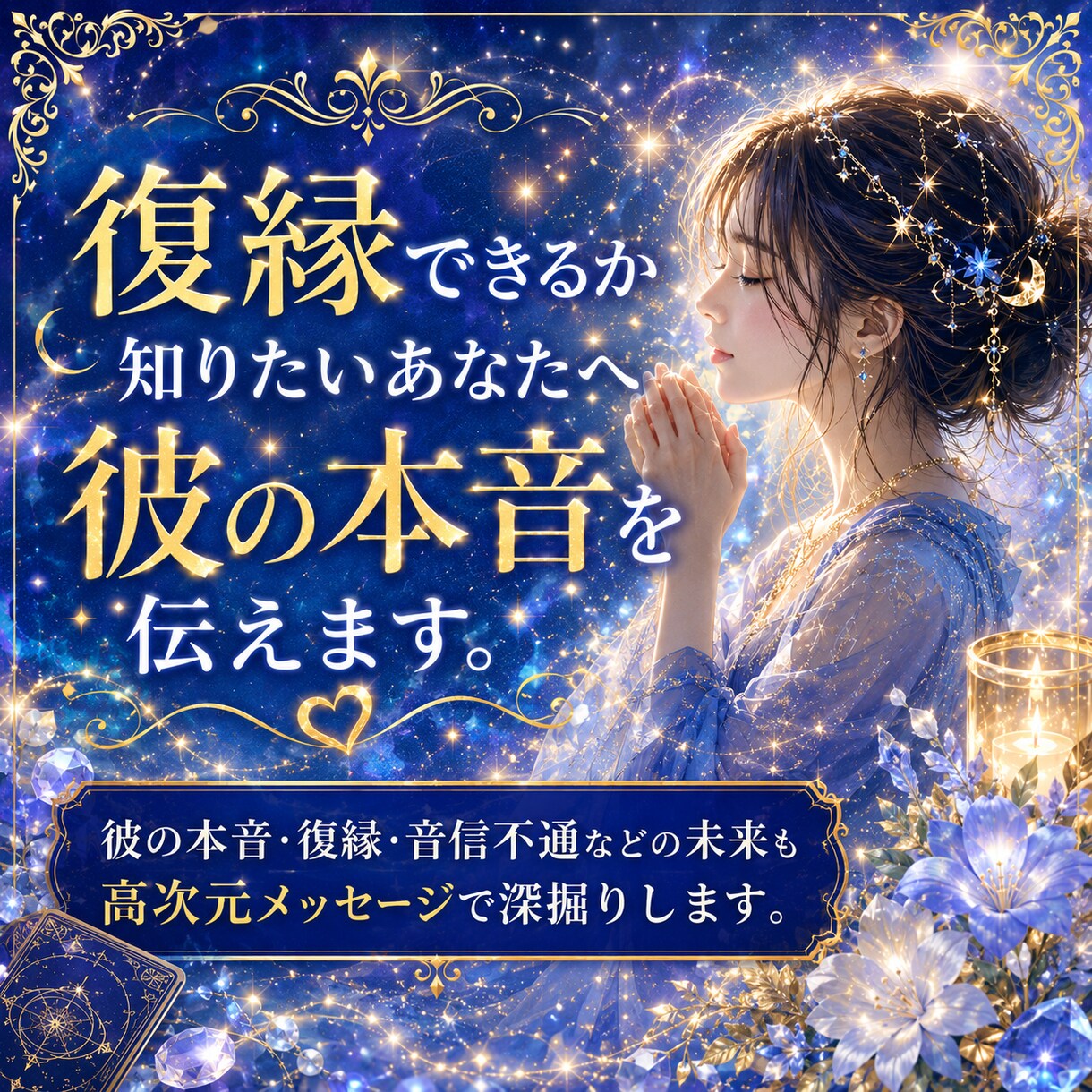 復縁できるか知りたいあなたへ彼の本音を伝えます 彼の本音・復縁・音信不通などの未来も高次元メッセージで深掘り イメージ1