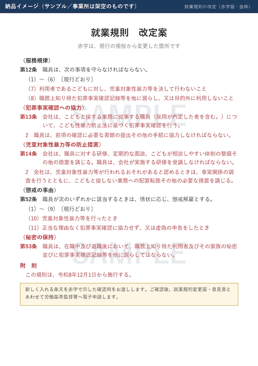こども性暴力防止法の情報管理規程等を整えます 情報管理規程・就業規則の作成から労基署届出まで イメージ3
