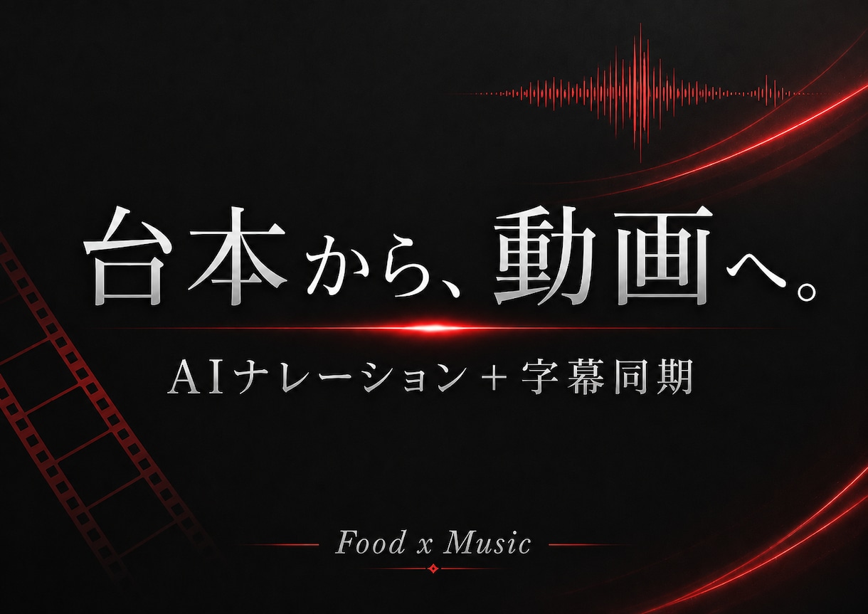 台本からAIナレーション動画を作ります 台本を送るだけ。字幕まで同期した完成動画にて納品します イメージ1