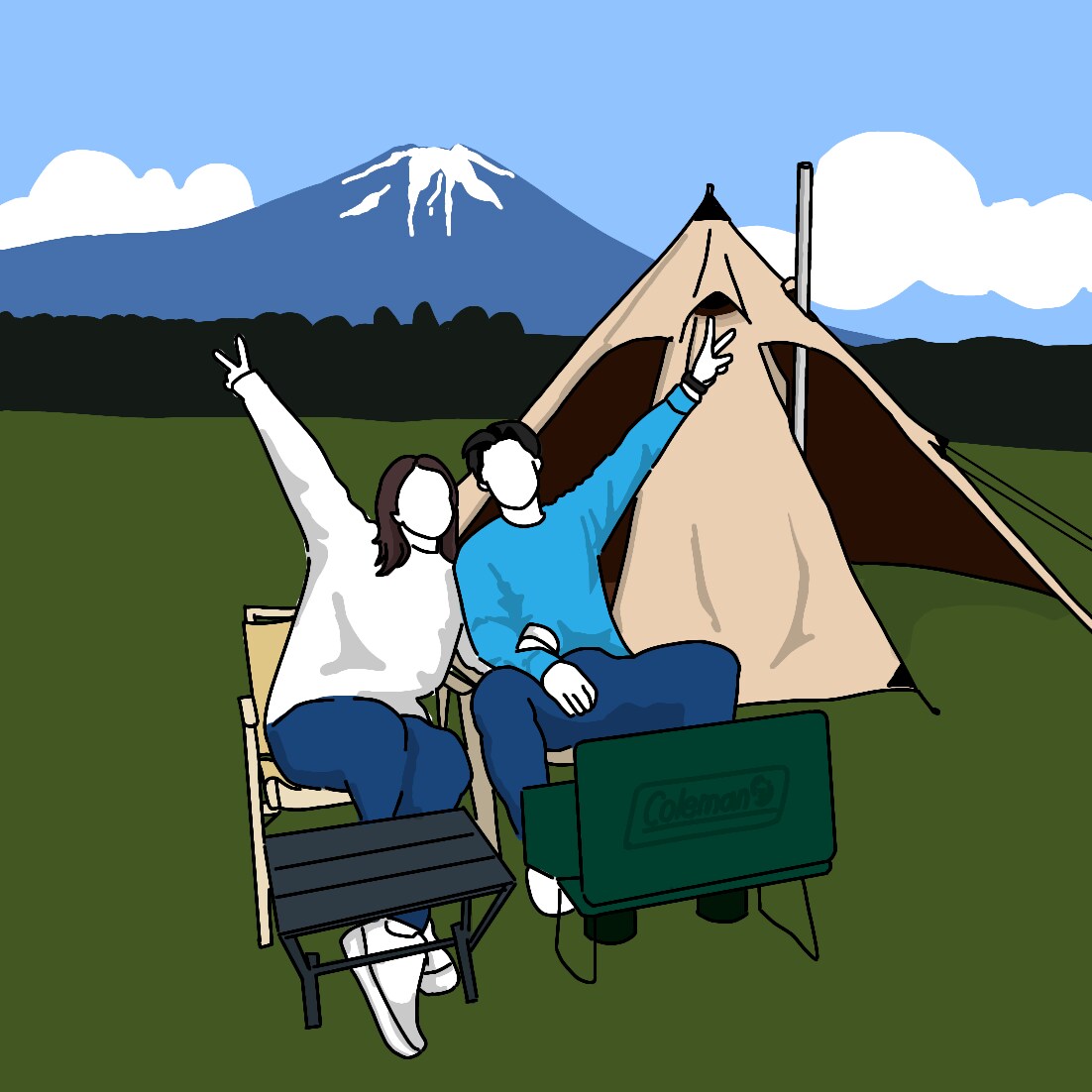 キャンプのイラスト描きます アイコンやキャンプステッカーに イメージ8