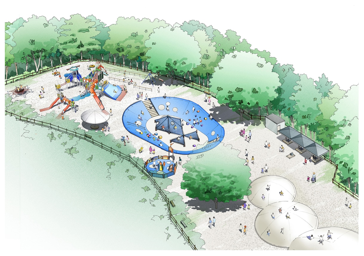魅力ある鳥瞰パースを手描きにて制作します 公園、市街地や広域なエリア、施設案内図、など様々に対応 イメージ9