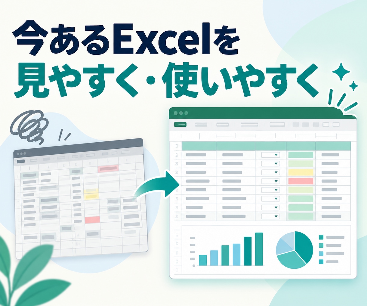 今あるExcel管理表を見やすく改善します 入力ミス防止と集計の手間を必要な範囲だけ改善 イメージ1