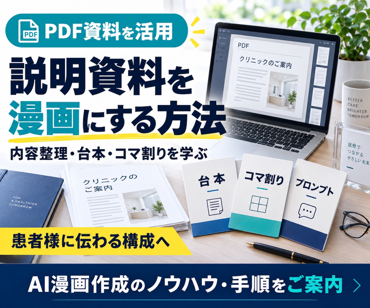 クリニック向けAI漫画の作り方を教えます PDF資料・院長写真から患者向け漫画を内製化する方法を解説 イメージ2