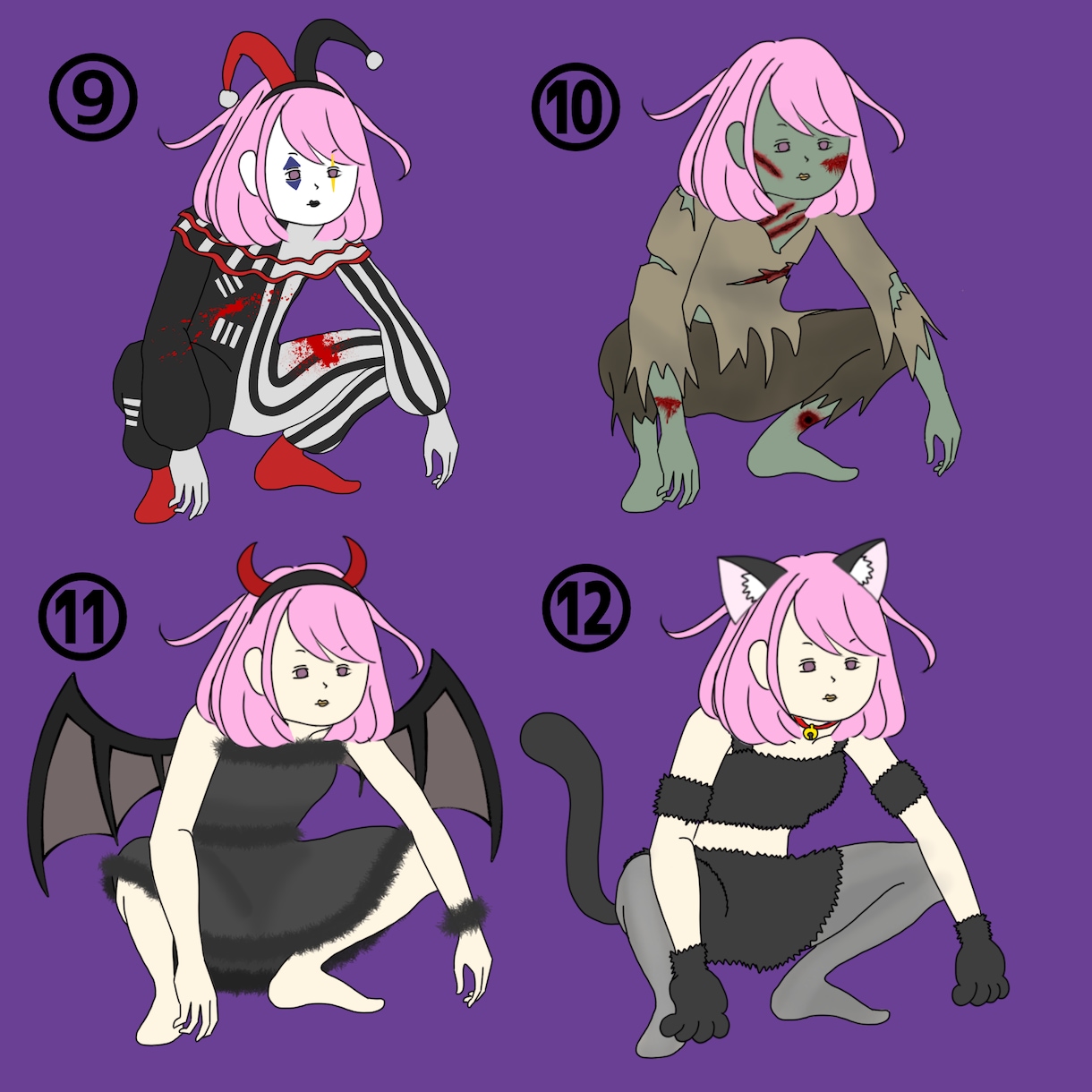 やさぐれたハロウィン衣装のあなたを描きます やさぐれイラストのハロウィンの着せかえが出ました！ イメージ4
