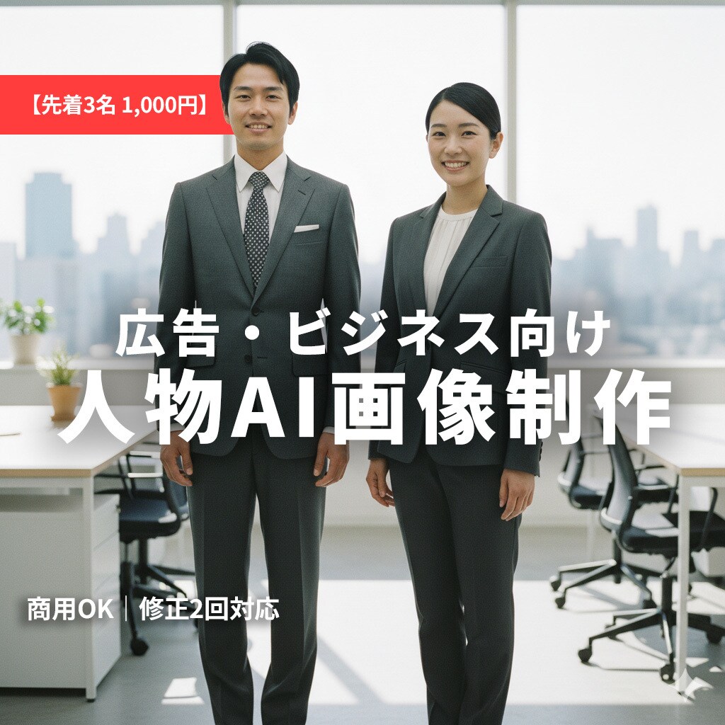 AI画像生成｜商用OK｜SNS・広告画像制作します 撮影不要で広告品質の画像を制作 イメージ1