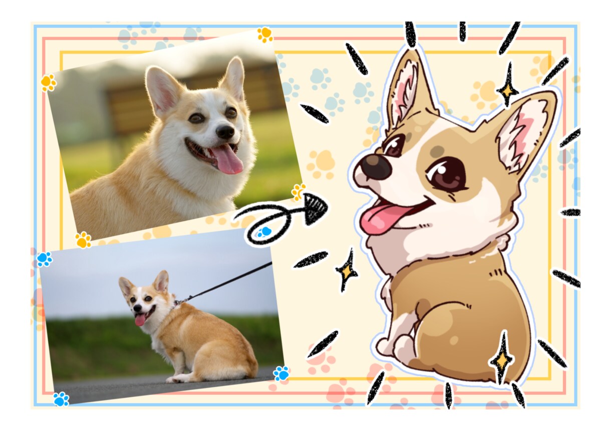愛犬の似顔絵イラストをキャラクター仕立てで描きます もし愛犬がキャラクターになったら？を実現します！ イメージ5