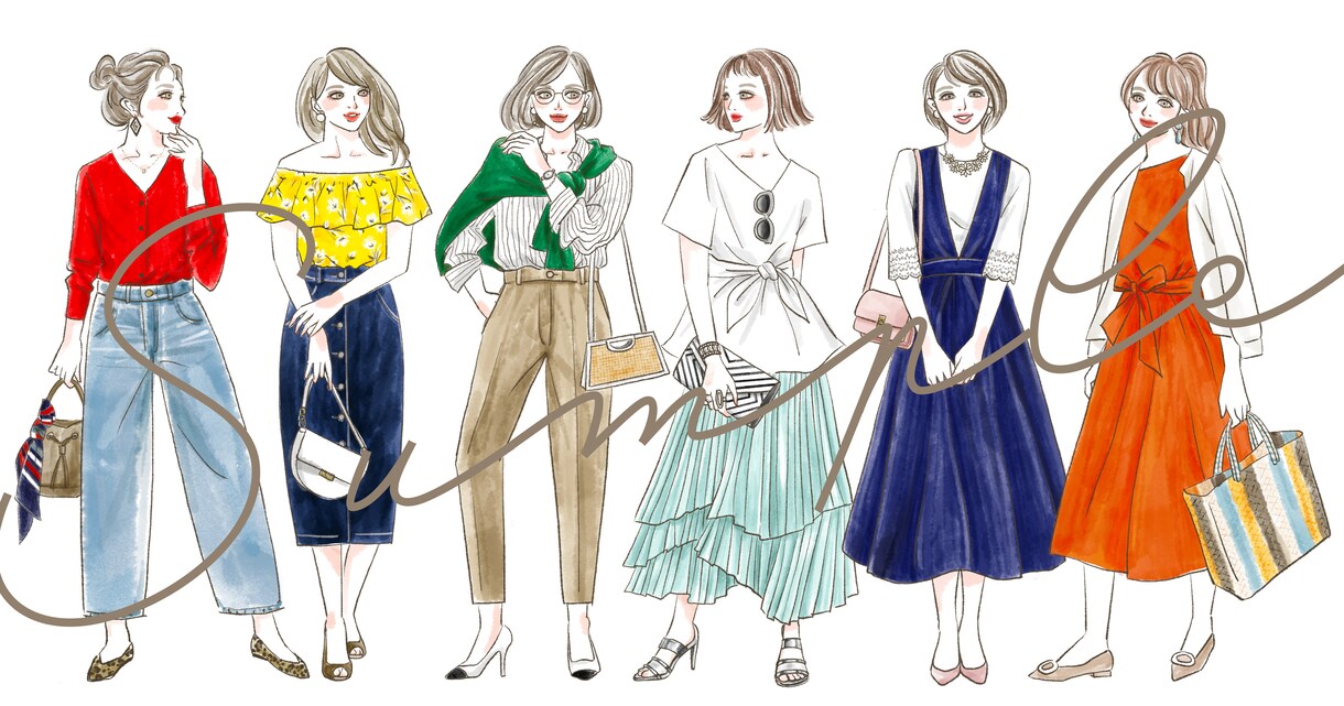 商用OK！オシャレな人物イラスト描きます 美大で洋画を学んだ絵が描けるデザイナーです♪ イメージ4