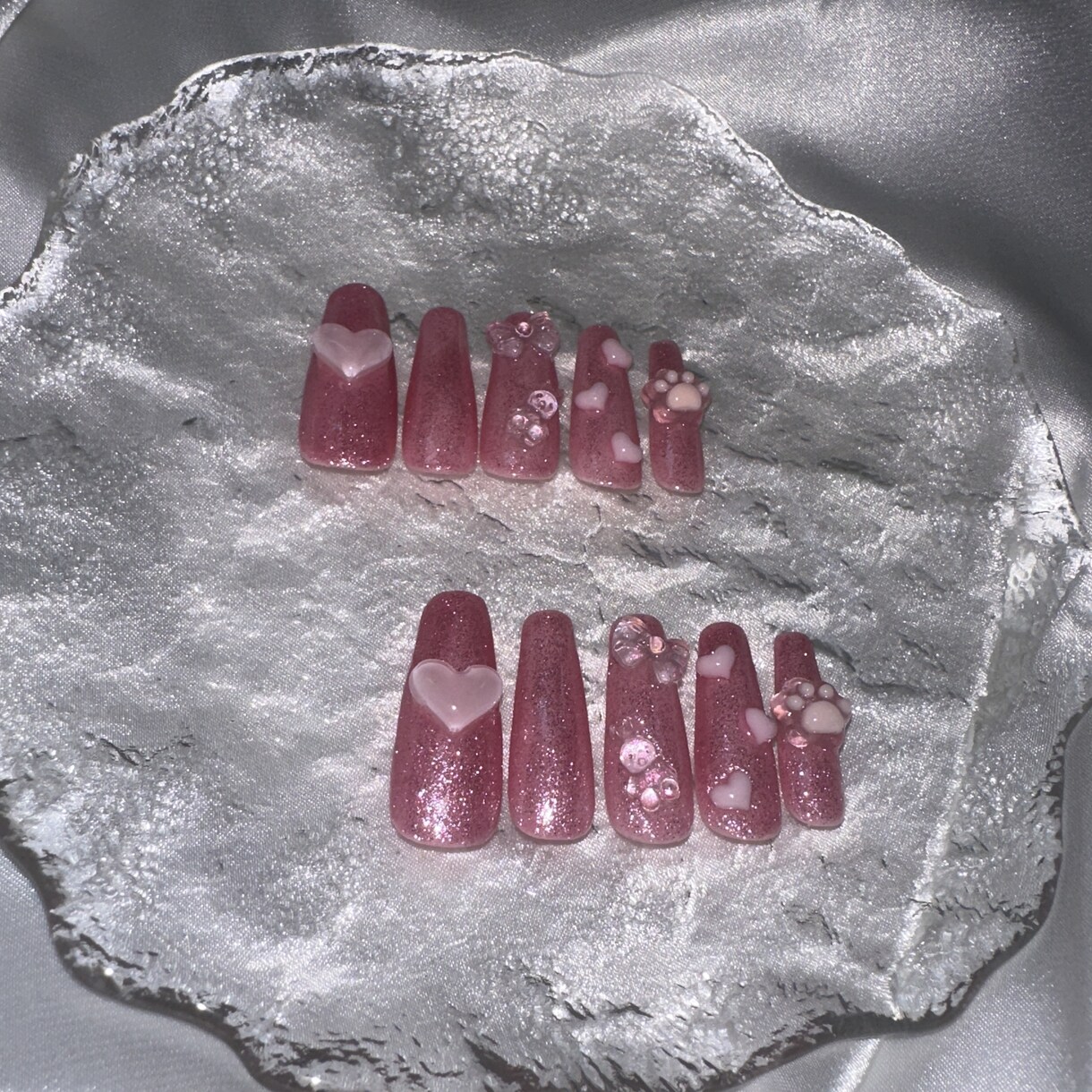 ネイルチップを販売しています ネイルチップ 地雷 量産型 にくきゅう ピンク  ネイル イメージ1