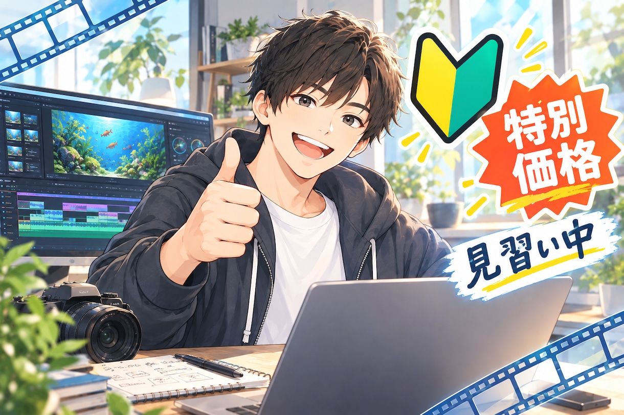 ジャンル最安値！ショート動画、リール動画編集します 【10名まで特別価格】練習中につき最安値のショート動画編集！ イメージ1