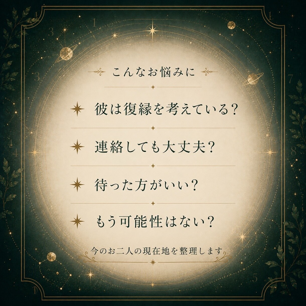 復縁の可能性と彼の本音を鑑定します 復縁できる可能性と今後の動きを読み解きます イメージ2